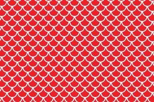 simple abstract white color creative fish scales pattern on red color background red and white fish scale pattern with repetitive geometric design vector