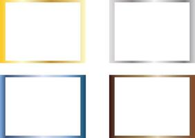 simple abstract creative different color border frame design set of four metallic rectangular frames in different colors vector