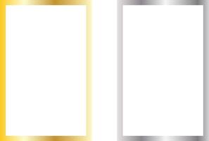 simple abstract creative metal gold and silver color border frame design pattern art vertical gold and silver metallic frames on white background vector