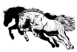 Stallion Runing Sillhouette vector