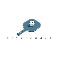 pickleball racket with one ball vector