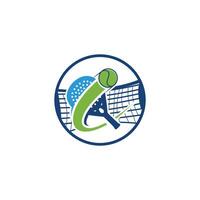 padel ball hitting speed Behind the racket is a net that shows the field. The racket has small holes typical of padel vector