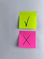 Conceptual vertical photo about choosing answer and making decision