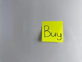 Concept of purchase with the word Buy photo