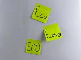 Ecological concept with stickers for notes photo