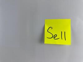 Business concept with simple design with sticky note photo