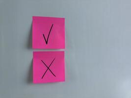 Making management decision in company and marking important choice with special symbols photo