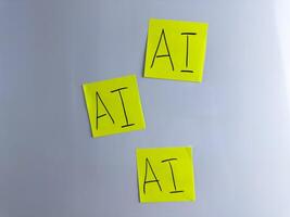 Conceptual photo with abbreviated phrase artificial intelligence for project about neural networks