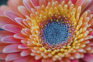 Close-up of Vibrant Gerbera Daisy Flower with Detailed Petals and Texture photo