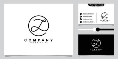 Z Initial Handwriting logo template . vector
