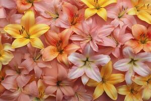 Lily Flower Arrangement with Peach Color Palette for Floral Design Projects photo