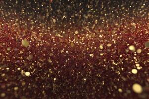 Abstract Glittering Golden Particles Background with Depth of Field Effect photo