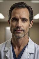 Confident Doctor Portrait in Hospital Setting for Healthcare Professionals photo