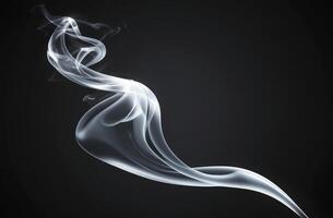 Elegant Smoke Flowing Against Dark Background for Abstract and Design Use photo