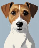 Jack Russell Terrier Dog Portrait Illustration with a Curious Expression photo