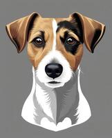 Close-up Portrait of Jack Russell Terrier with Expressive Eyes and Markings photo