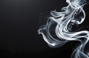Elegant Smoke Trails Swirling on a Dark Background for Artistic Designs photo