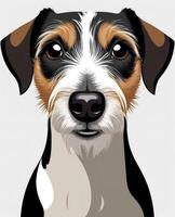 Close-up Portrait of a Jack Russell Terrier with Striking Fur photo