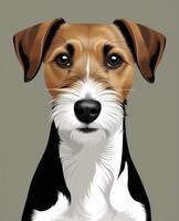 Dog Portrait Jack Russell Terrier with Brown and White Markings photo