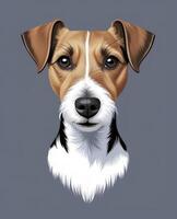 Jack Russell Terrier Close-up Portrait with Beautiful Fur Markings Illustration photo