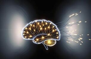 Human Brain with Neural Network Connections Sparking Intelligence and Innovation photo