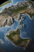 Exploring Asia and Oceania on a Detailed Relief Globe Model photo