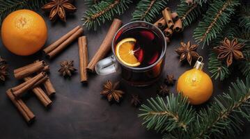 Enjoying Mulled Wine with Orange and Cinnamon During the Holidays photo