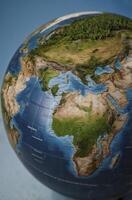 Exploring the World Globe Featuring Continents Africa and Eurasia Detail photo