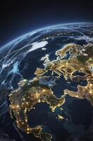 Earth View From Space Shows Europe and North America Networking photo