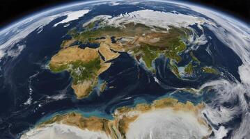 Viewing Earth From Space Showing Africa Europe Asia and Australia photo