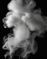 Wispy White Smoke Flowing Against a Dark Background for Abstract Visuals photo