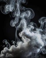 Swirling White Smoke Against a Dark Background Creates an Ethereal Effect photo