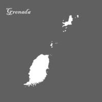 Grenada country map white color and gray background vector