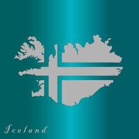 iceland country map white color, blue gradient background vector