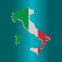 italy map flag design on blue gradient background vector