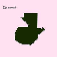 Guatemala map isolated on pink background. vector