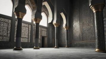 Grand Hall Interior with Islamic Architecture and Ornate Details photo
