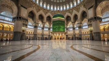 Exploring the Interior of Masjid an Nabawi Islamic Religious Mosque photo