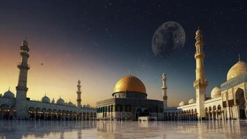 The grand mosque of islamic architecture photo
