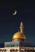 The dome of the rock in jerusalem at night photo