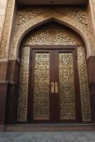 Elaborate Ornate Doorway with Intricate Gold Designs in an Archway photo