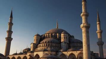 Exploring Blue Mosque Istanbul Architecture at Sunset in a Historic Cityscape photo