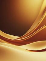 Golden Waves Elegant Abstract Background with Smooth Flowing Curves photo