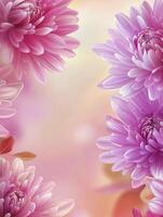 Blooming Flowers in Pink Tones Creates Elegant and Gentle Floral Frame photo