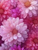 Elegant Pink Daisy Flower Blossom Background Showcasing a Botanical Floral Pattern photo