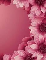 Floral Frame with Pink Daisy Flowers for Creative Design Projects photo
