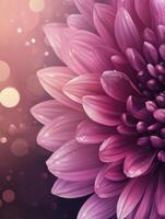 Detailed Pink Flower Petals with Bokeh Lights Close-up Soft Style photo