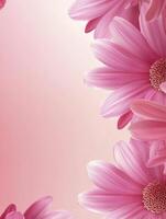 Elegant Pink Daisies with Copy Space for Invitation or Card Design photo