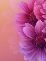 Elegant Pink Flower Illustration with Soft Gradient Background for Design photo