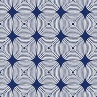 Seamless, abstract hand drawn simple circle pattern in white and indigo blue, Japanese and ethnic wood carving, block print, textured surface background for textile, carpet, decoration vector